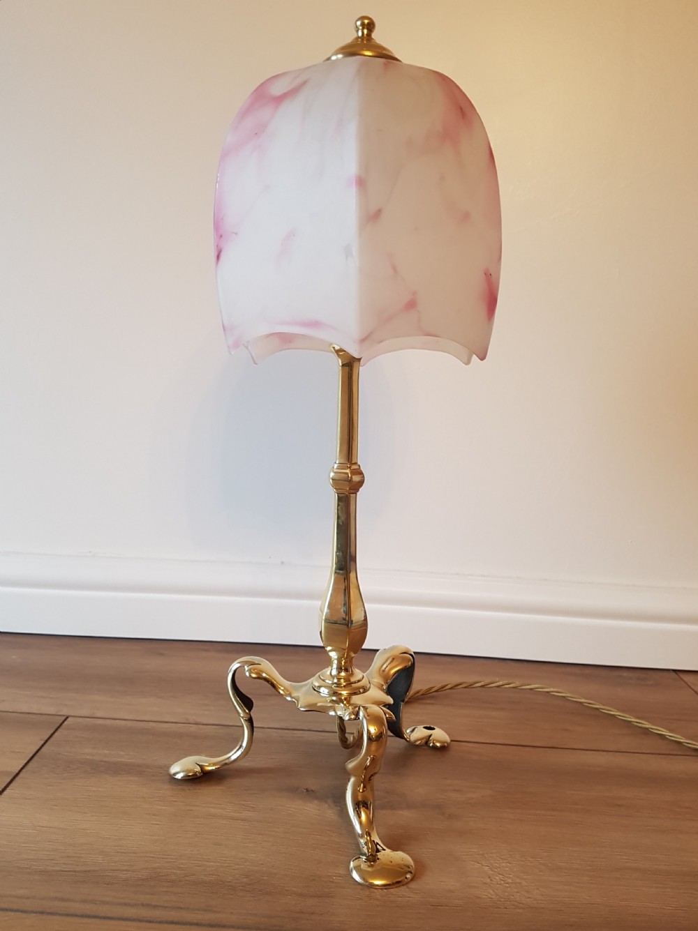 BRASS PULLMAN TABLE LAMP FARADAY & SON; LONDON. PAT TESTED View VII