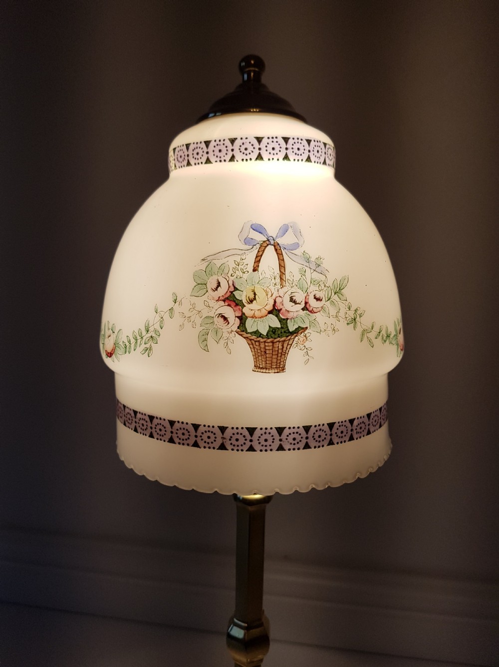 c1910 Brass Pullman Table Lamp (no. 2 of a near pair); rewired. View VI