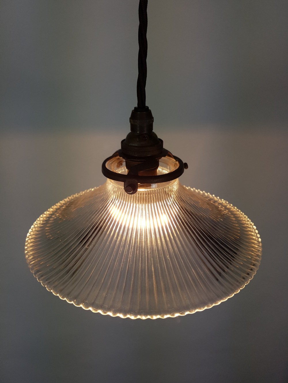 c1920 French Holophane Pagoda Ceiling Light (No 2 of 5 available) View II