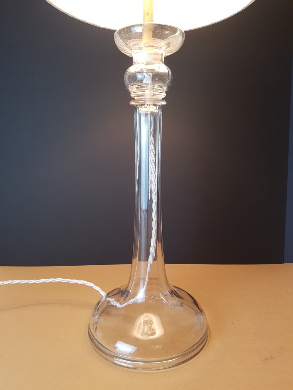 Late Victorian Glass Stem Table Lamp; Rewired and PAT tested  View VI
