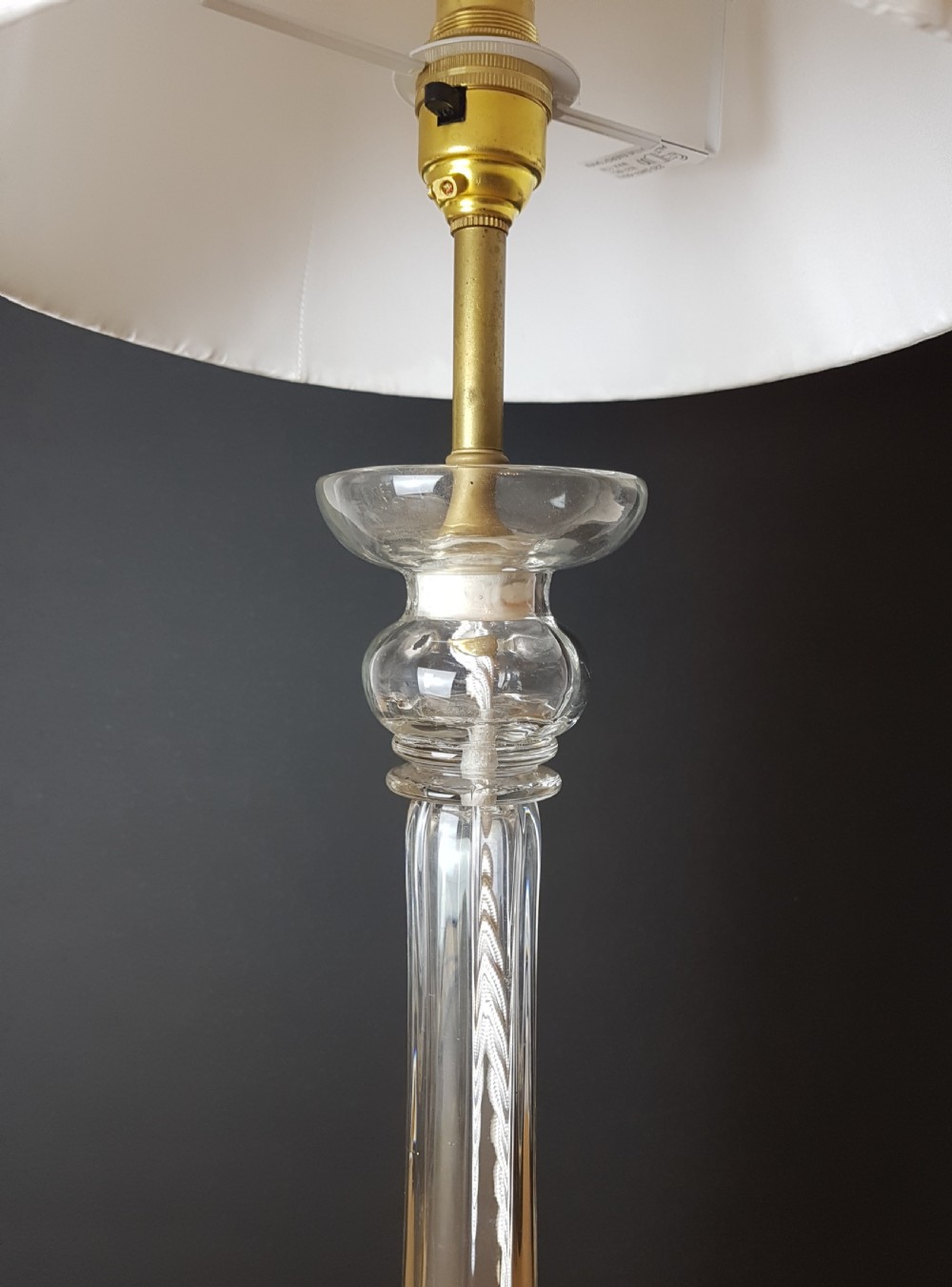 Late Victorian Glass Stem Table Lamp; Rewired and PAT tested  View VIII