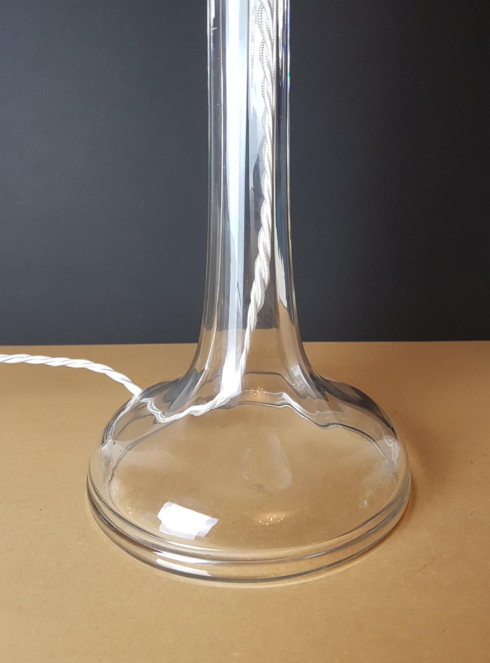 Late Victorian Glass Stem Table Lamp; Rewired and PAT tested  View IX