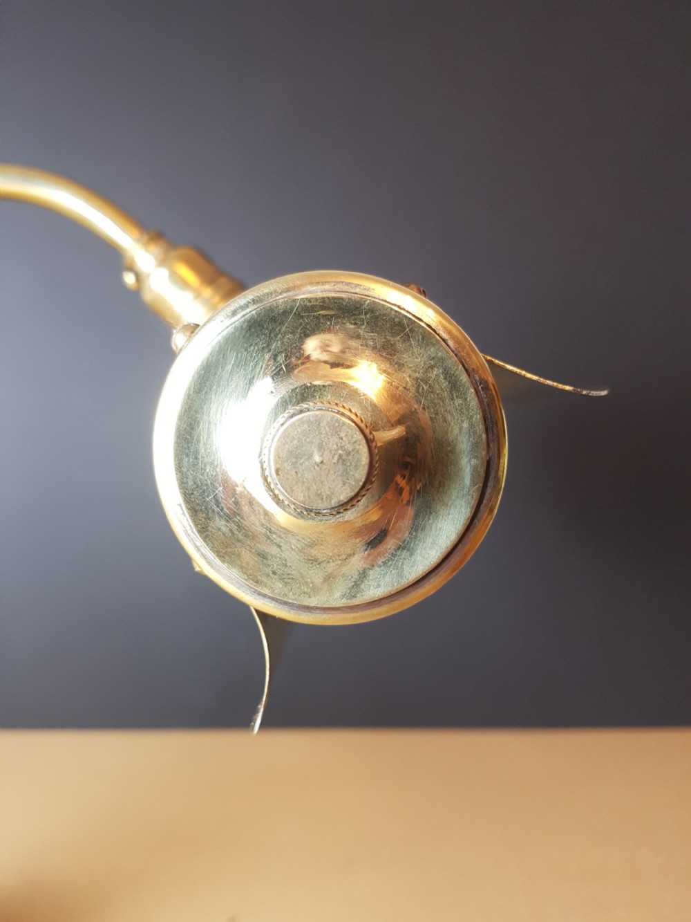 c1910 French Swann Neck Adjustable Piano Desk Lamp; Rewired and PAT tested  View II
