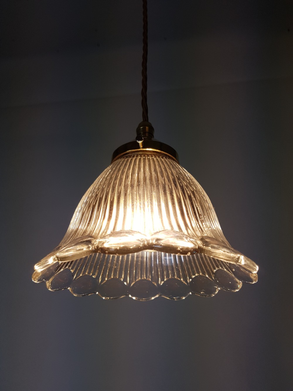 French Valleysthal Ceiling Pendant Light; Rewired  View X