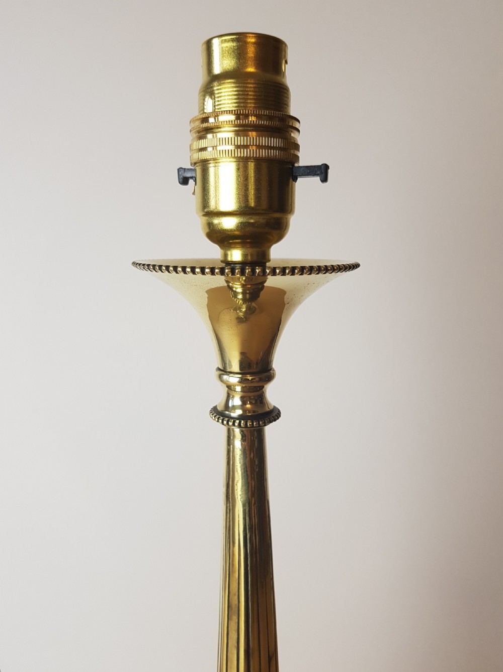 Edwardian Cast Brass Table Lamp; Rewired and PAT tested  View III