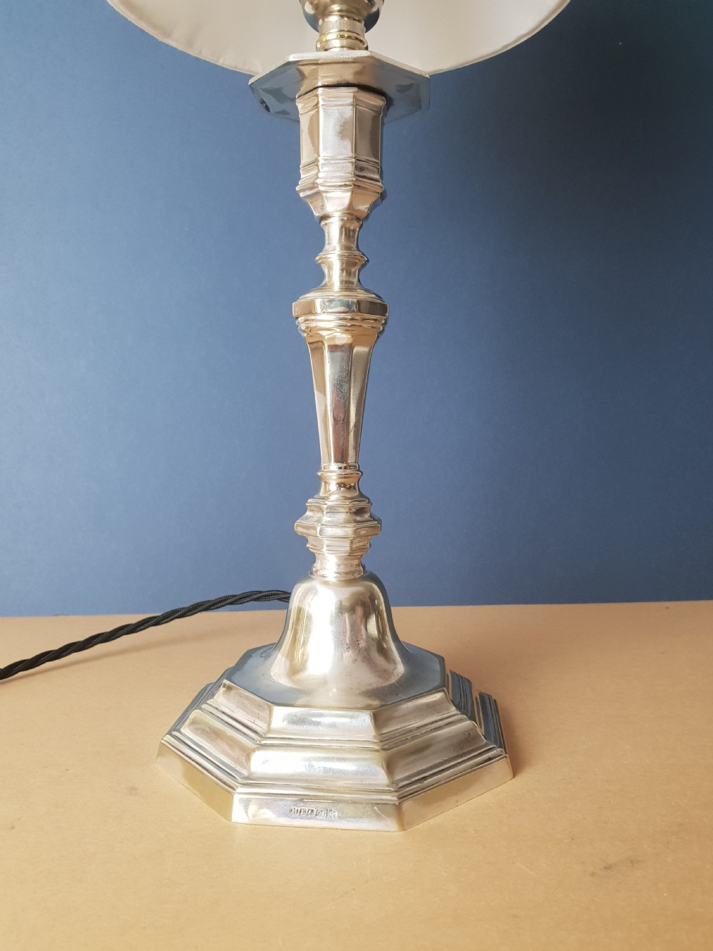 Silver Plated Table Lamp; Rewired and PAT tested  View II