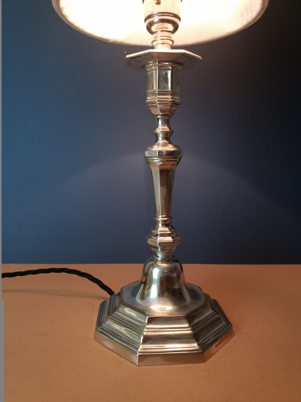 Silver Plated Table Lamp; Rewired and PAT tested  View VII