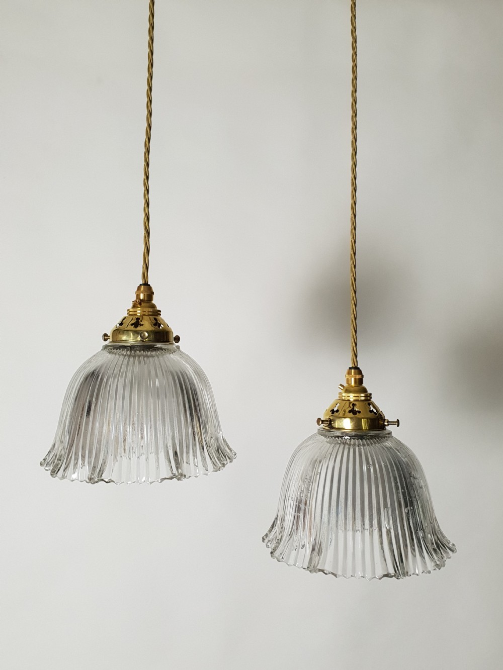 Pair of Holophane Ceiling Lights; Rewired  View II