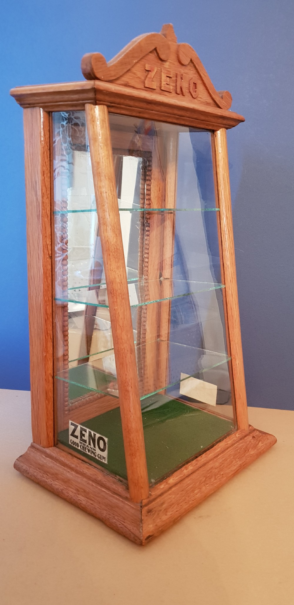 ZENO CHEWING GUM c1900 Display Case Cabinet 