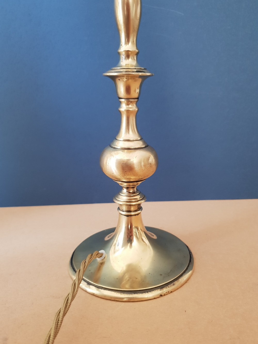 Cast Brass Table Lamp Base, Rewired and PAT tested View V