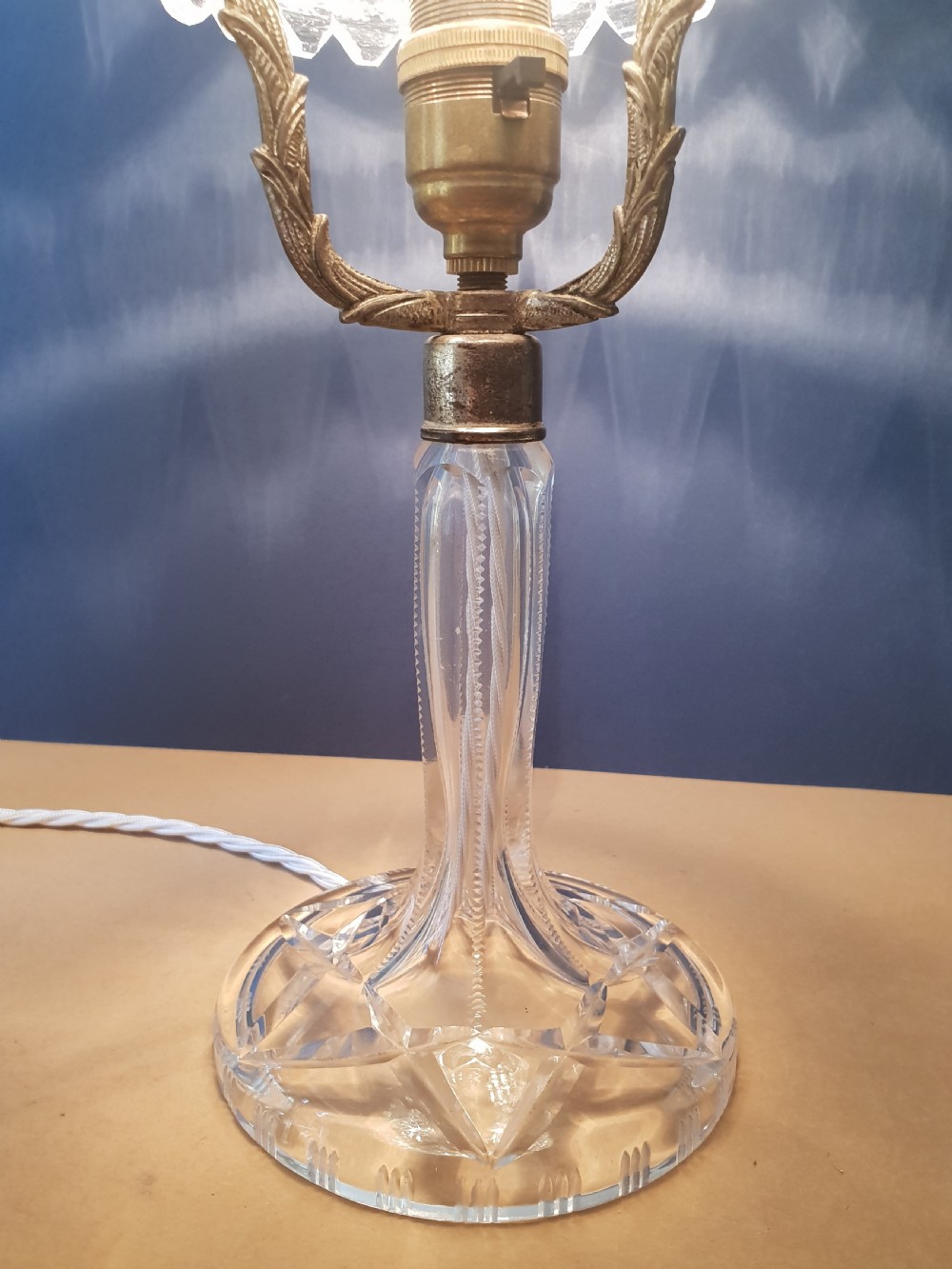 Small Cut Crystal Mushroom Table Lamp,  Rewired and PAT tested  View IV