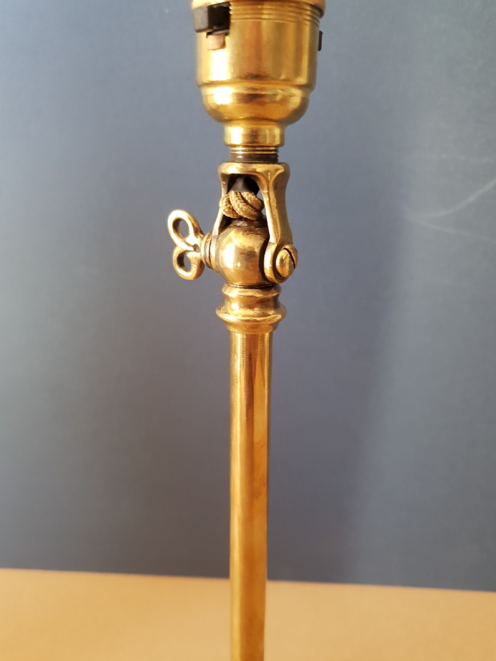 Edwardian Adjustable Top Brass Table Lamp  View II