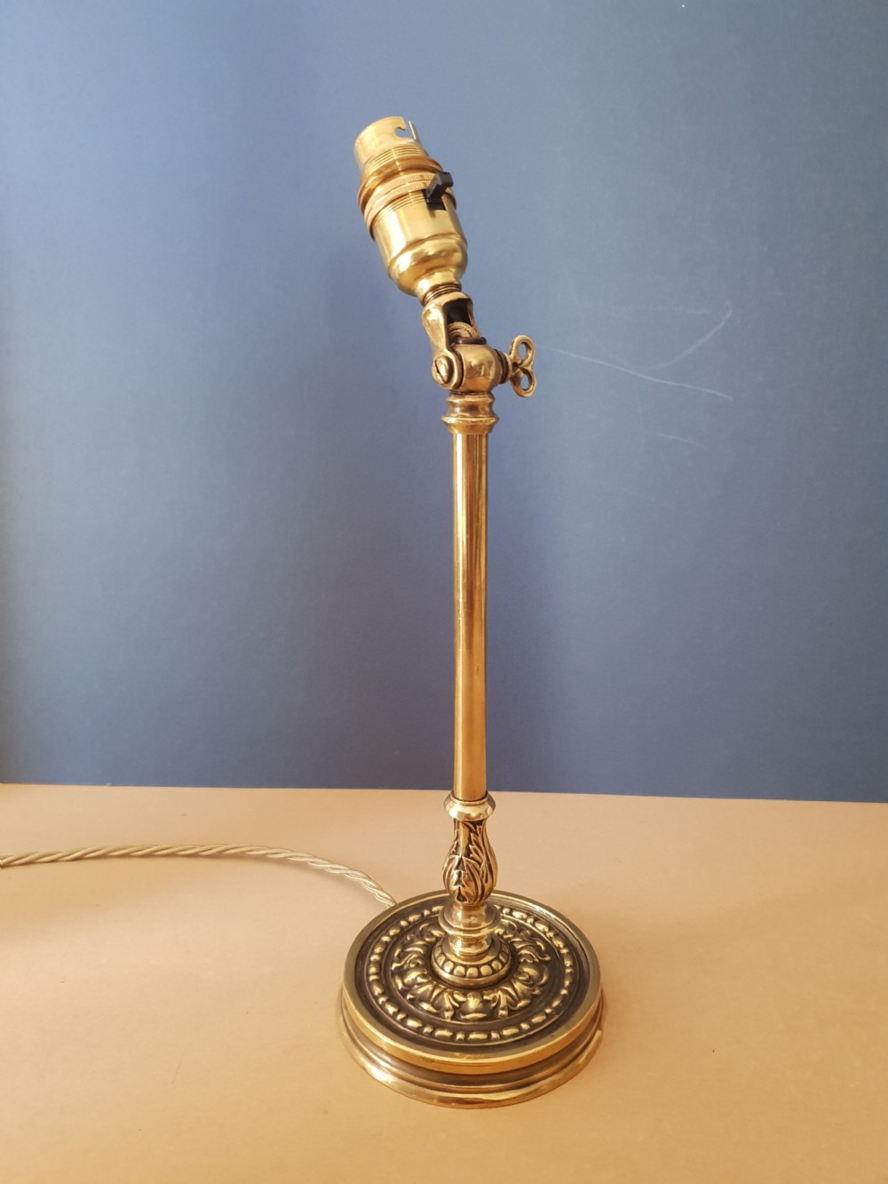 Edwardian Adjustable Top Brass Table Lamp  View VII