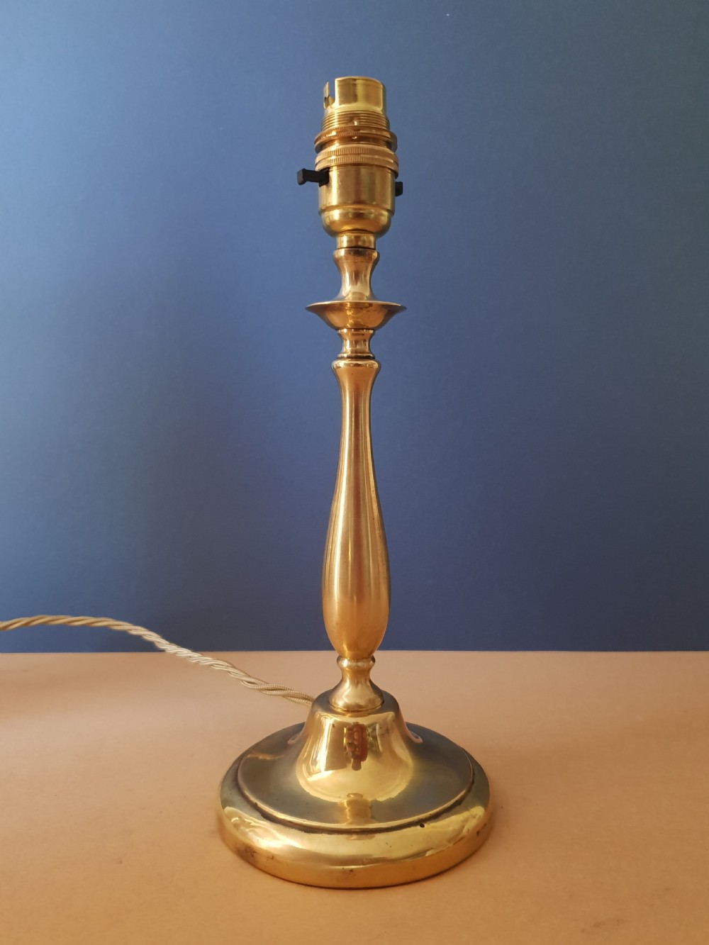 c1910 Cast Brass Table Lamp, Rewired and PAT tested 