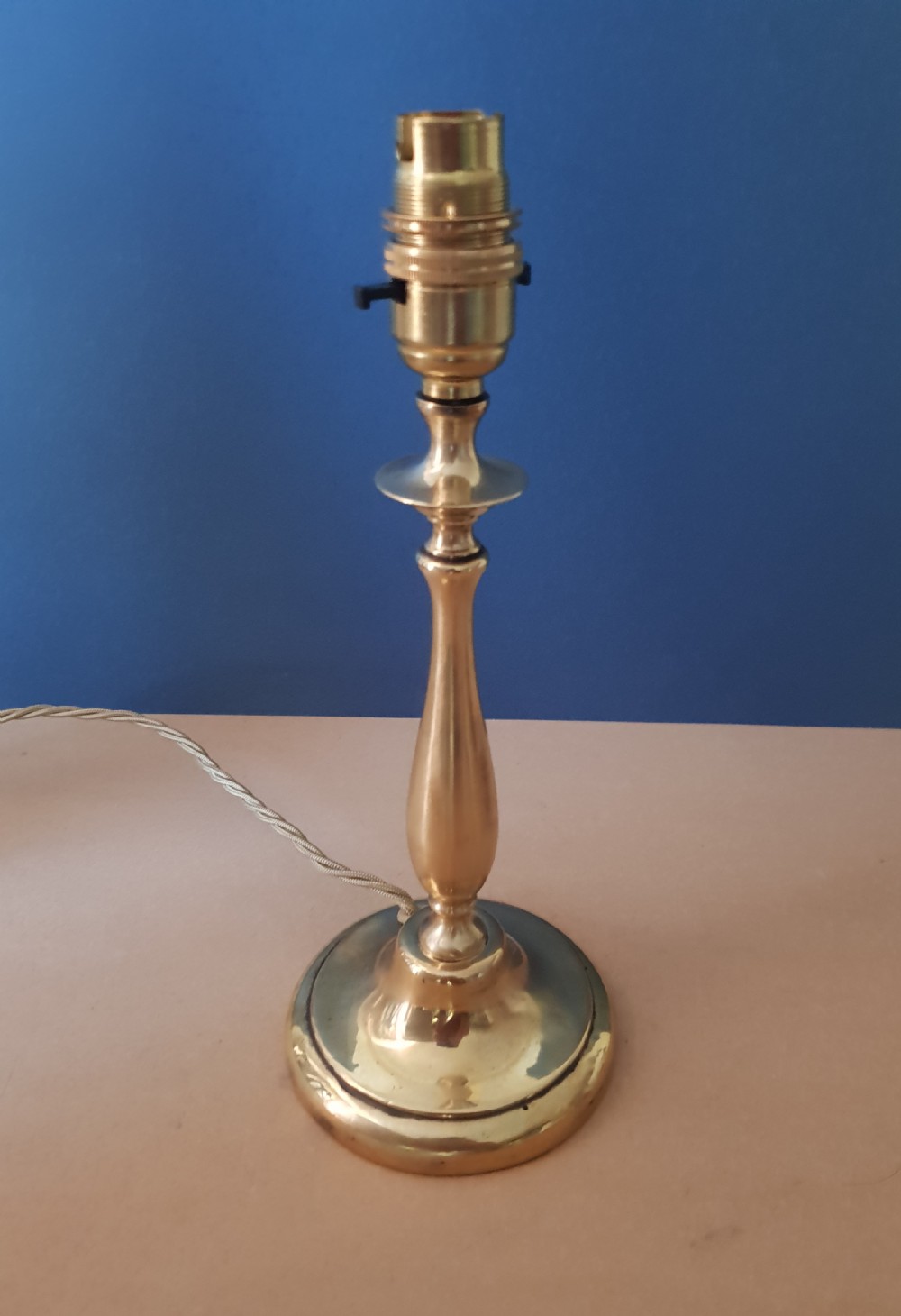 c1910 Cast Brass Table Lamp, Rewired and PAT tested  View VI
