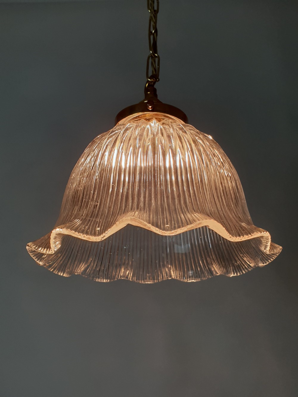 Large Holophane Ceiling Light, Rewired View IV