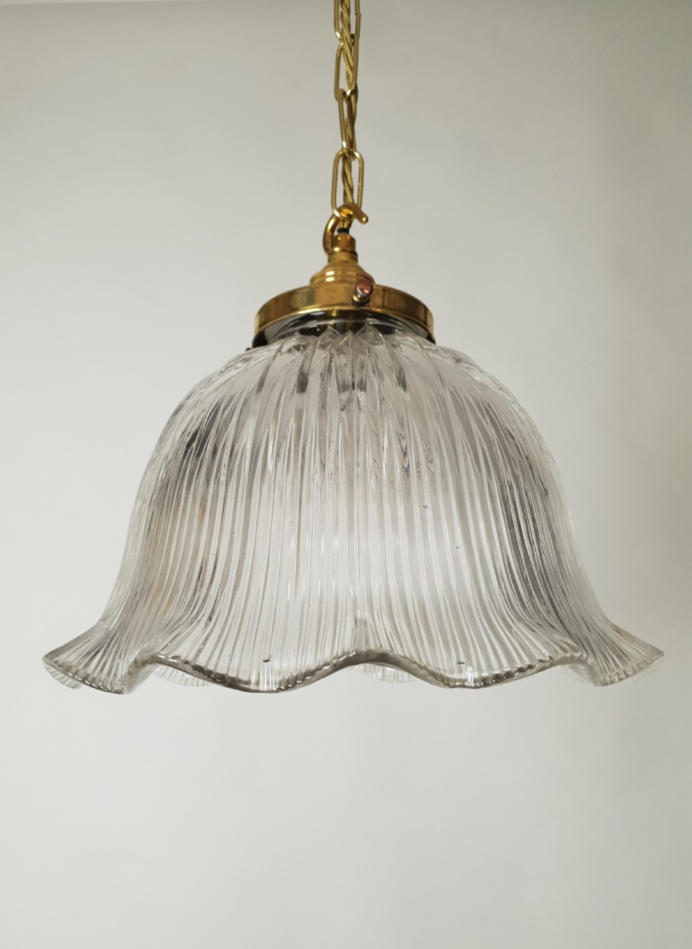 Large Holophane Ceiling Light, Rewired View VIII
