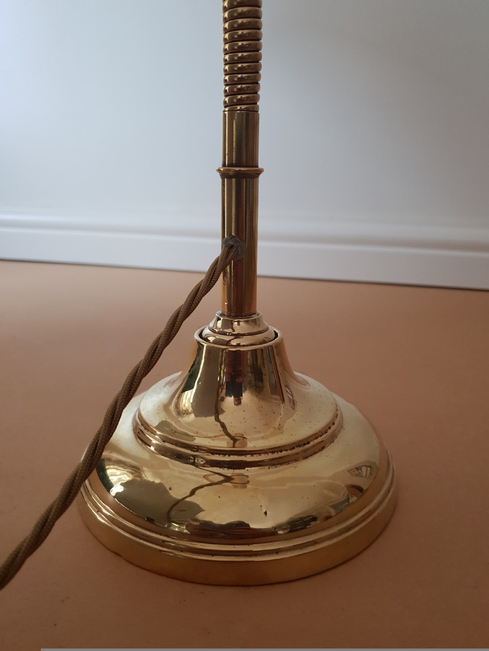 Polished Brass Adjustable Bendy Table Lamp,  Desk Lamp, Rewired and PAT tested  View V
