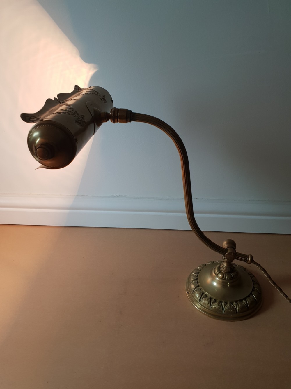 French Paris Piano Desk Lamp, Rewired and PAT tested  View III