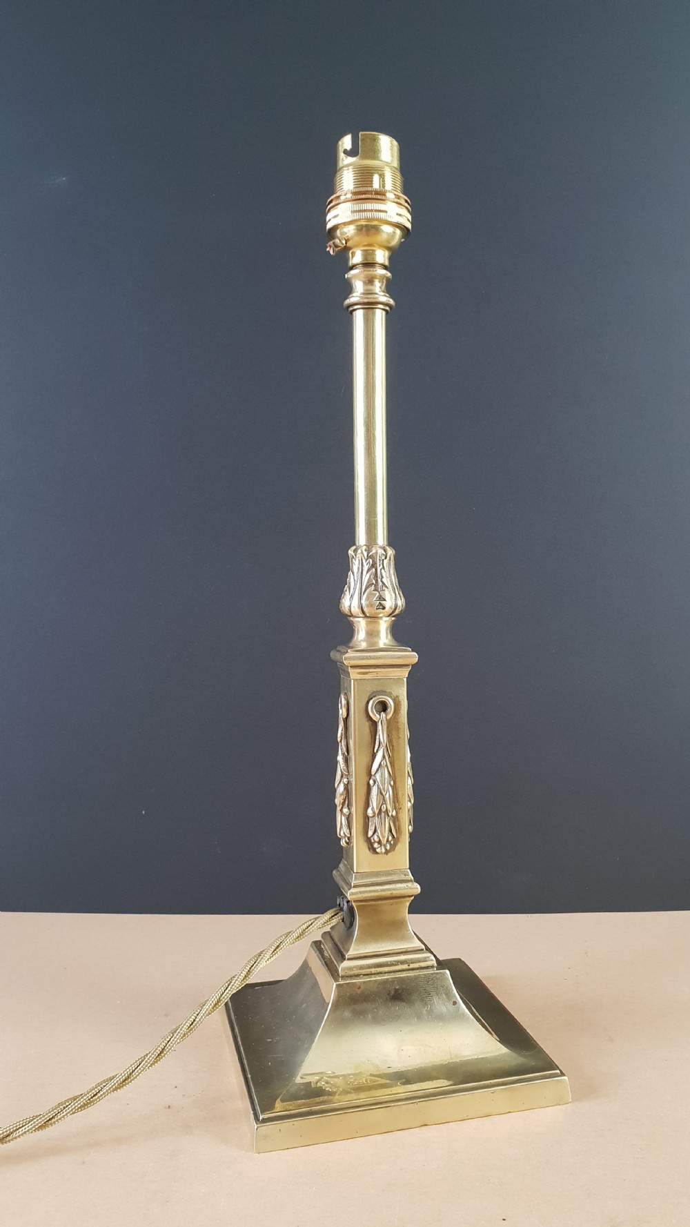 Elegant Edwardian Brass Table Lamp Base, Rewired and PAT tested 