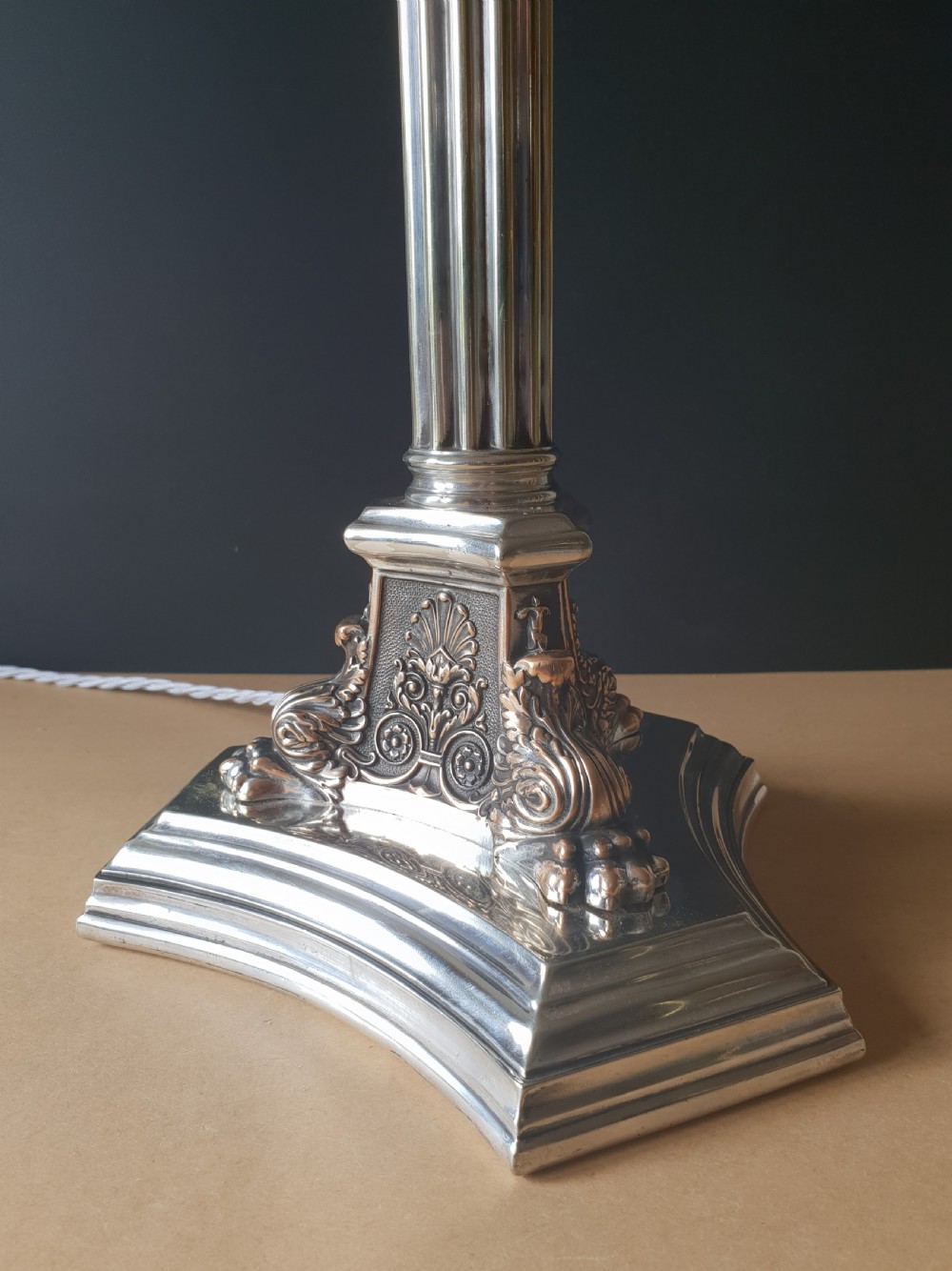 Walker & Hall Silver Plated Table Lamp, c1890 View II