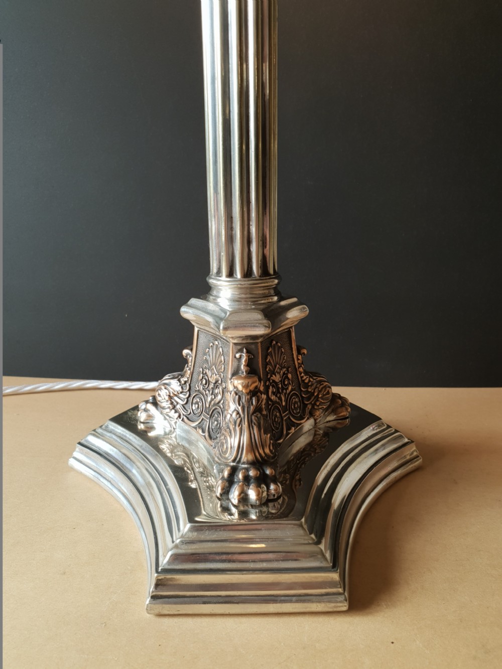 Walker & Hall Silver Plated Table Lamp, c1890 View VI