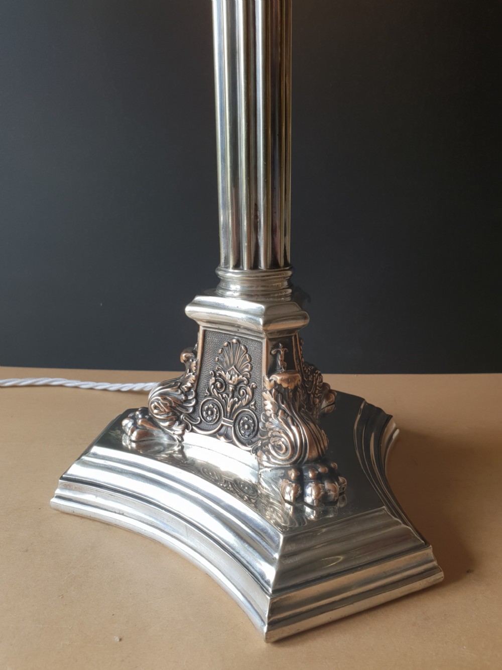 Walker & Hall Silver Plated Table Lamp, c1890 View VII
