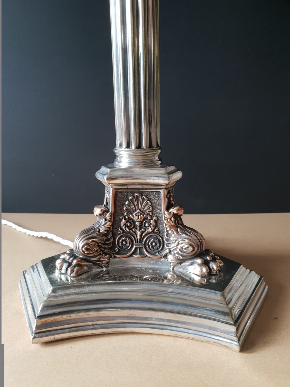 Walker & Hall Silver Plated Table Lamp, c1890 View XII