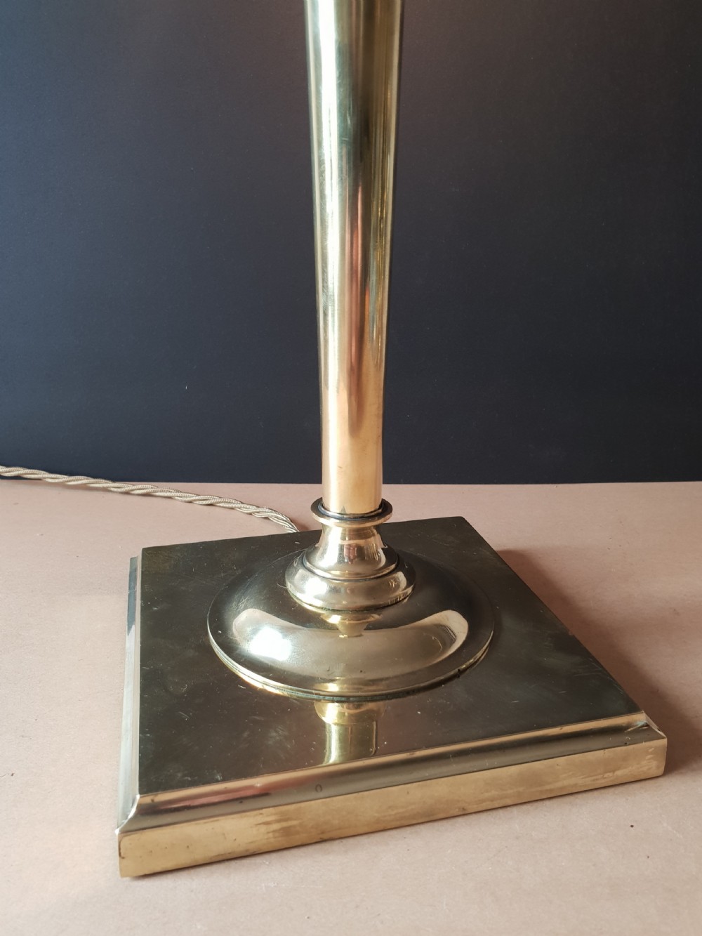 Faraday and Sons Brass Table Lamp, Rewired and PAT tested  View IV
