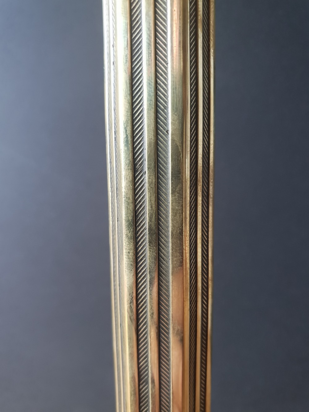 Tall Edwardian Brass Table Lamp Base, Rewired and PAT tested  View III