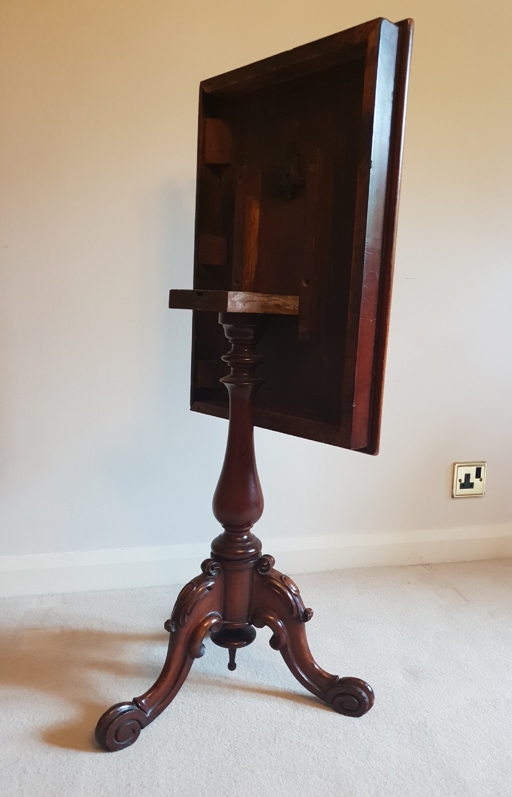 Victorian Mahogany Rectangular Tilt Top Table. View III