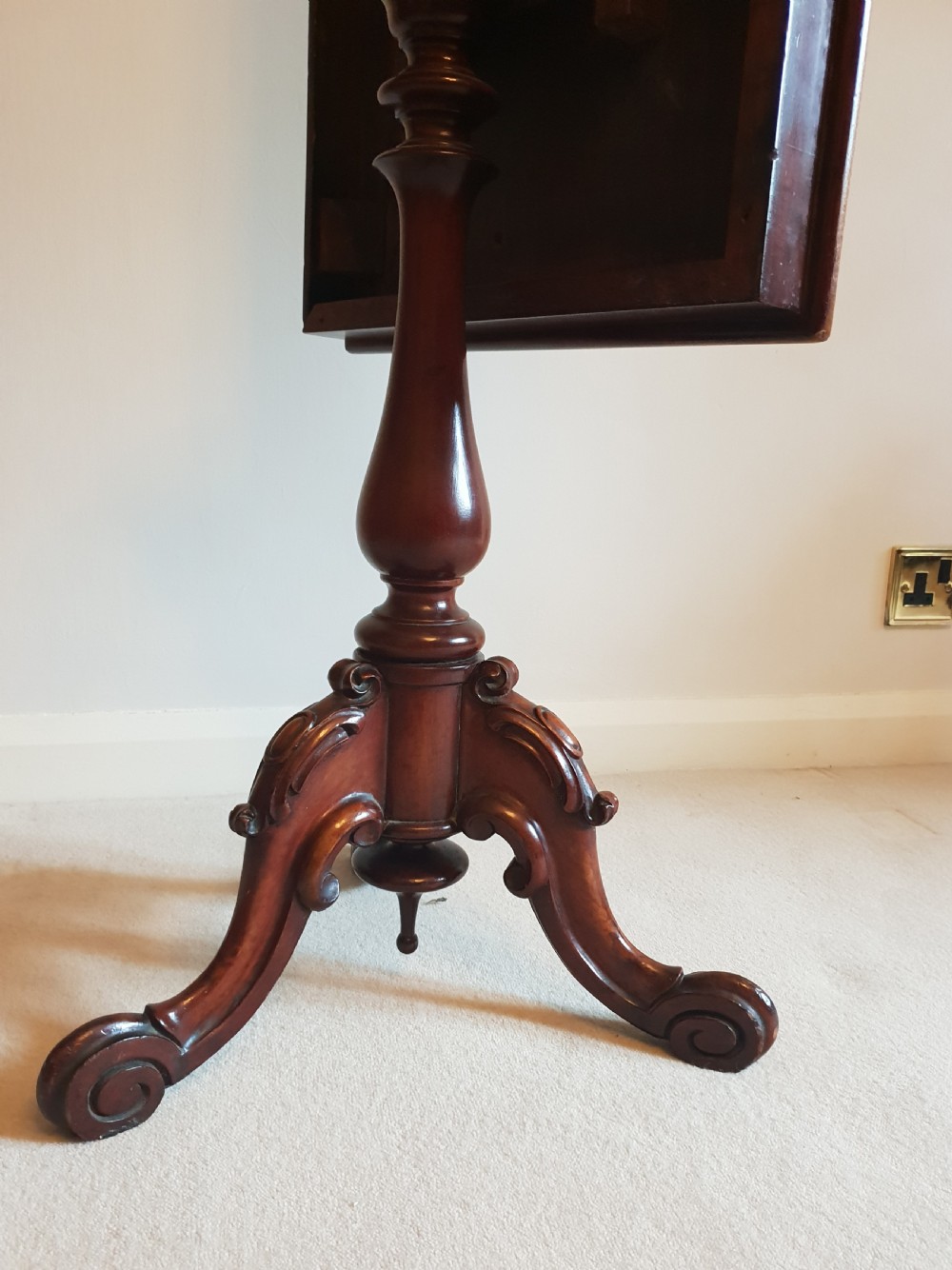 Victorian Mahogany Rectangular Tilt Top Table. View V