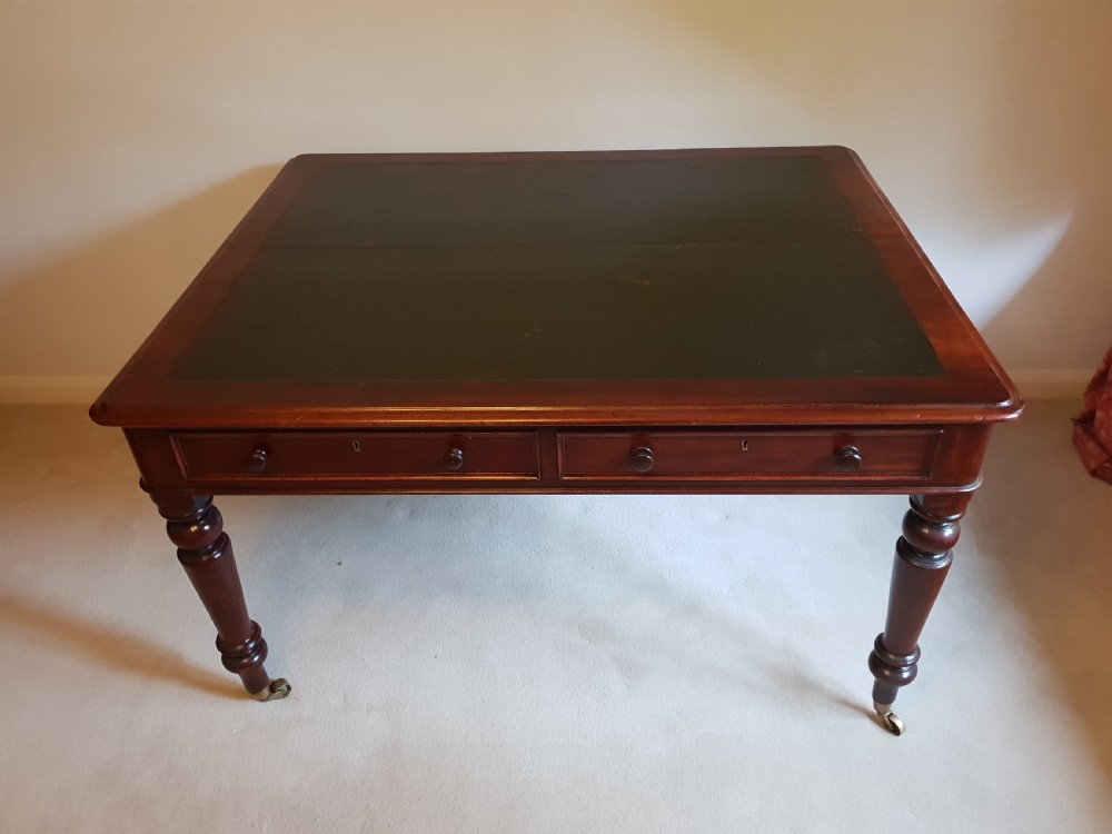 Mahogany Partners Desk with key