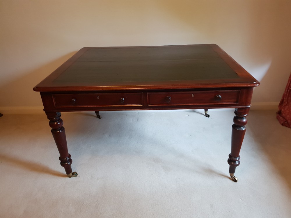 Mahogany Partners Desk with key View II