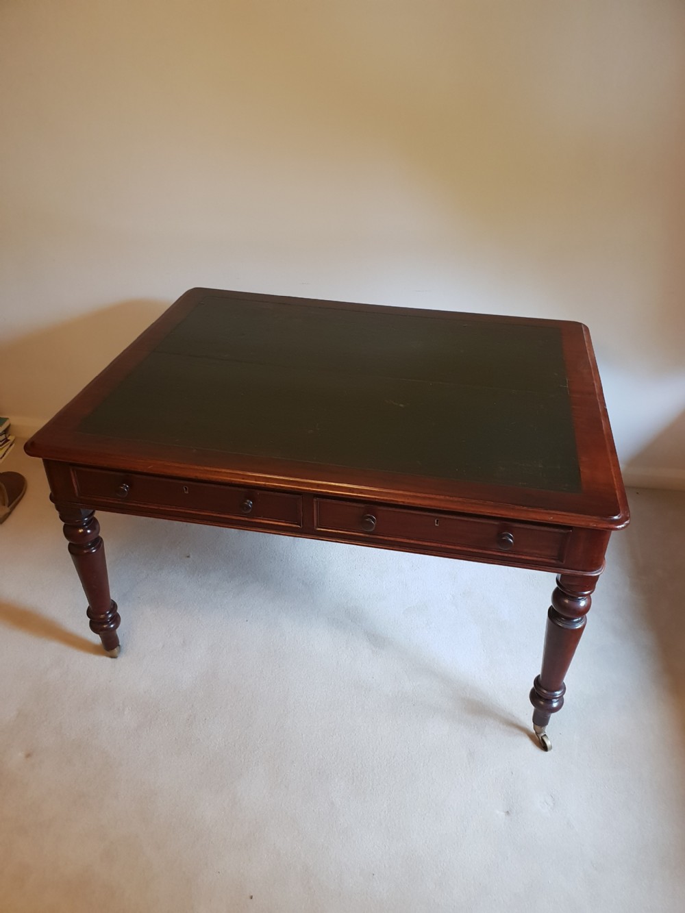 Mahogany Partners Desk with key View III