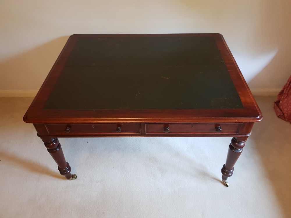 Mahogany Partners Desk with key View IV