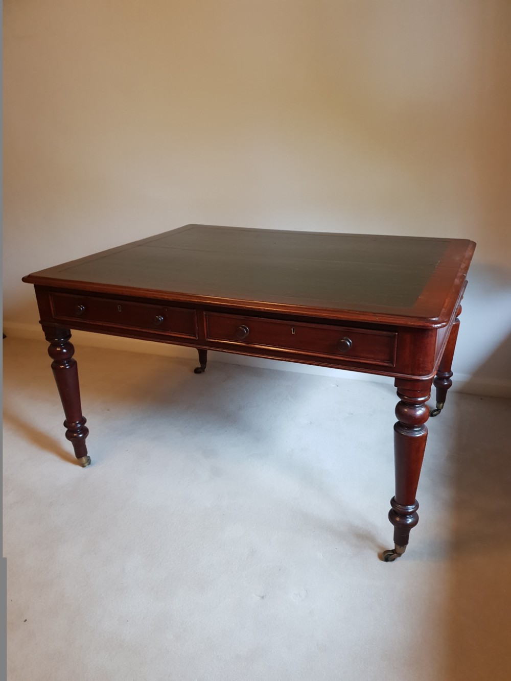 Mahogany Partners Desk with key View XIII