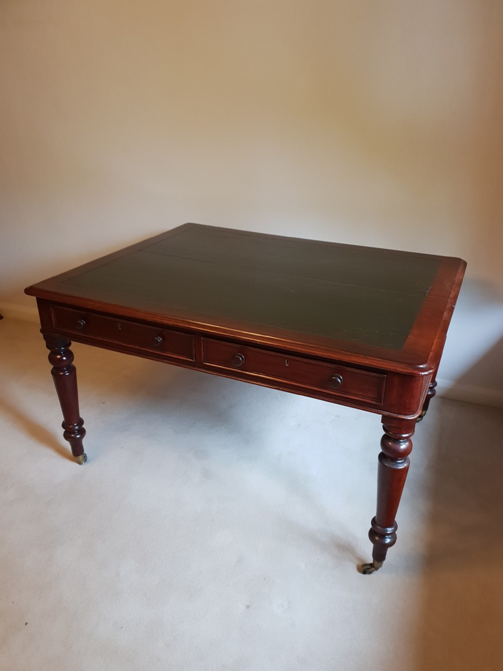 Mahogany Partners Desk with key View XVII