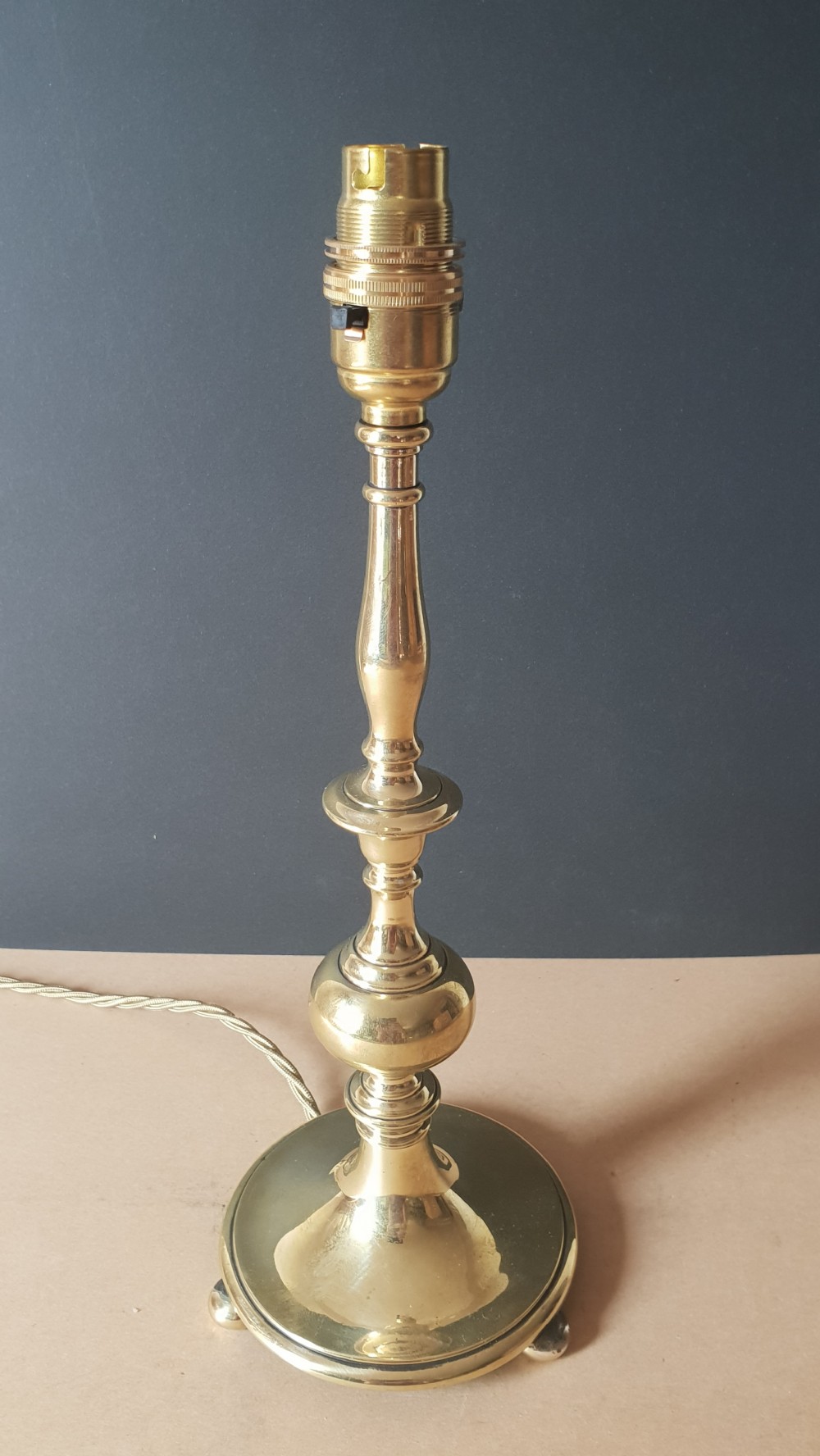 Cast Brass Table Lamp, Rewired and PAT tested 
