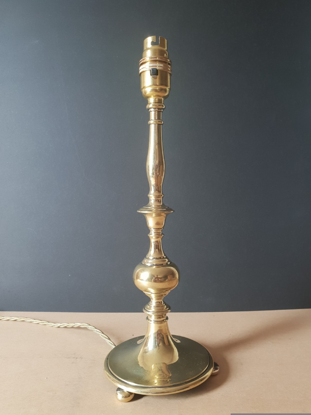 Cast Brass Table Lamp, Rewired and PAT tested  View IX