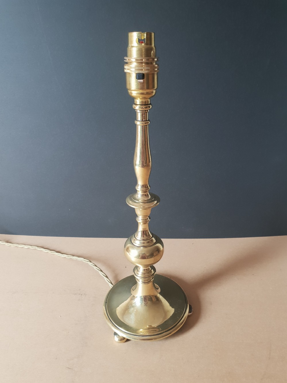 Cast Brass Table Lamp, Rewired and PAT tested  View XI