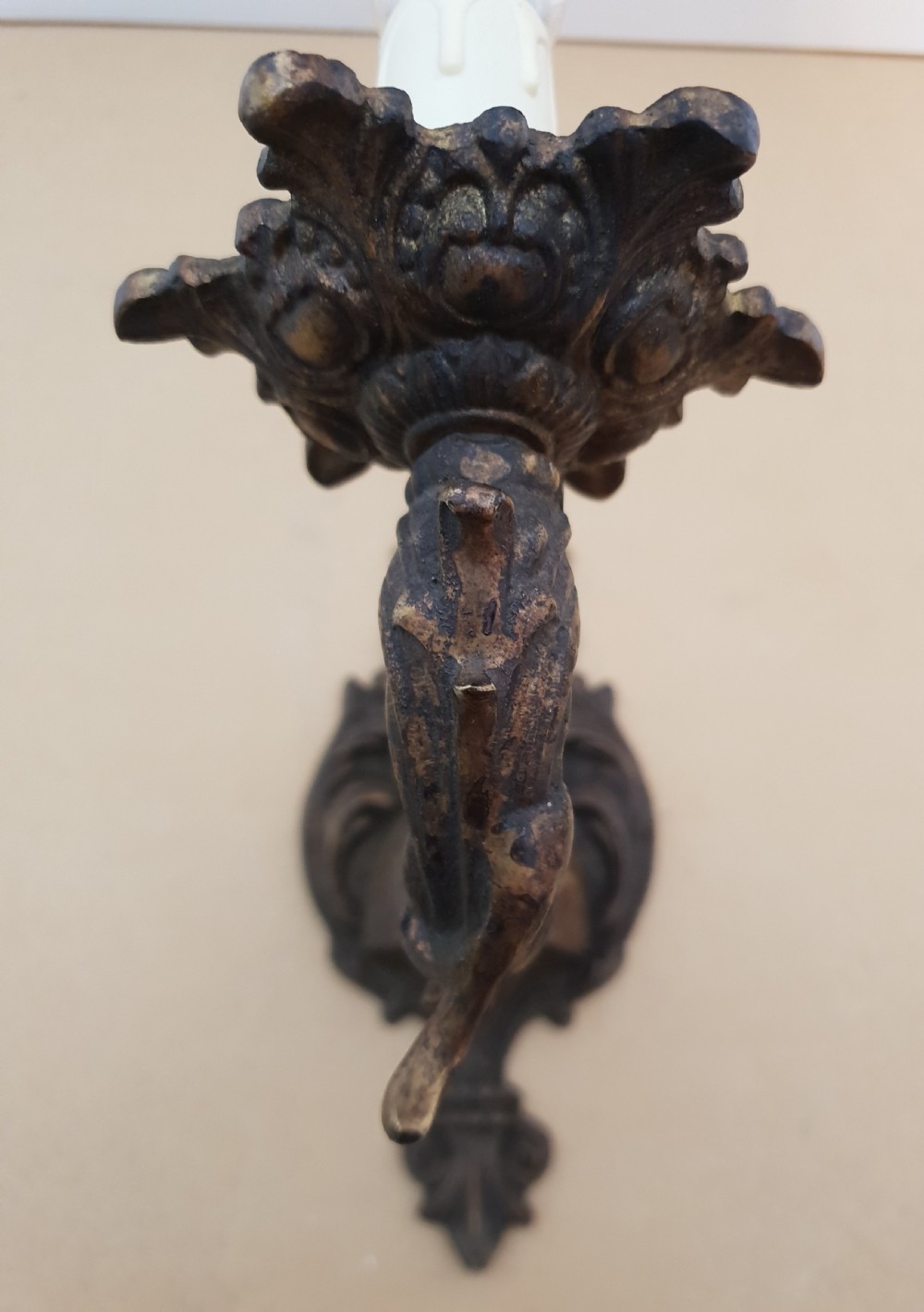 Pair of French Bronzed Brass Wall Lights,  Rewired View V