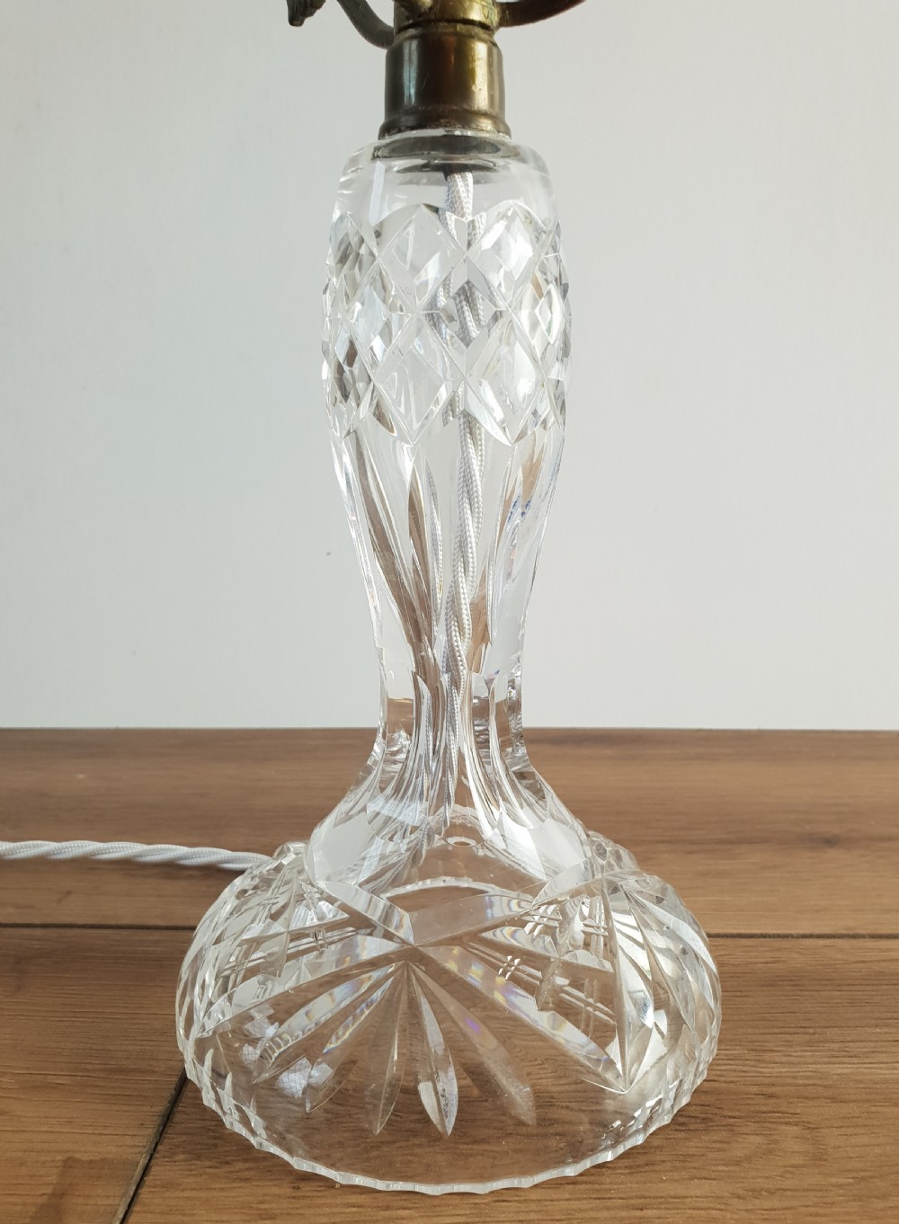 c1920 Crystal Mushroom Table Lamp, Rewired and PAT tested  View II