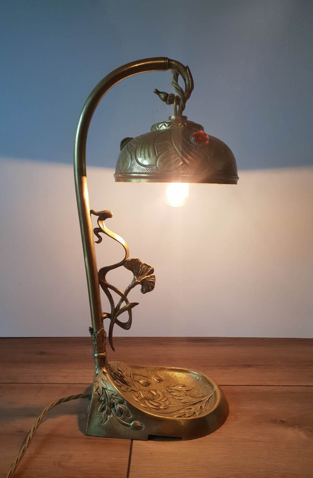 French Jewel Table Desk Lamp, Rewired and PAT tested  View II