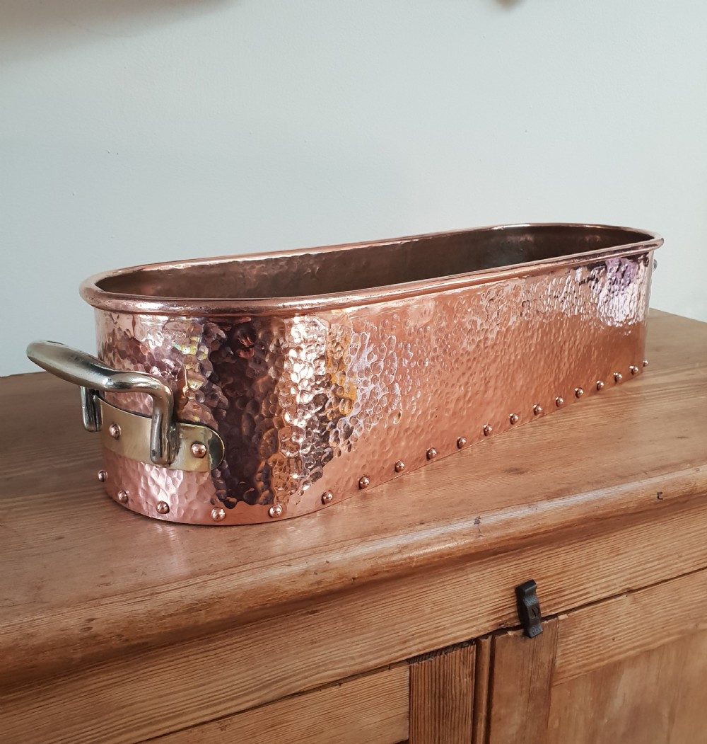 Copper Fish Kettle Window Cill Planter, c1880 View X