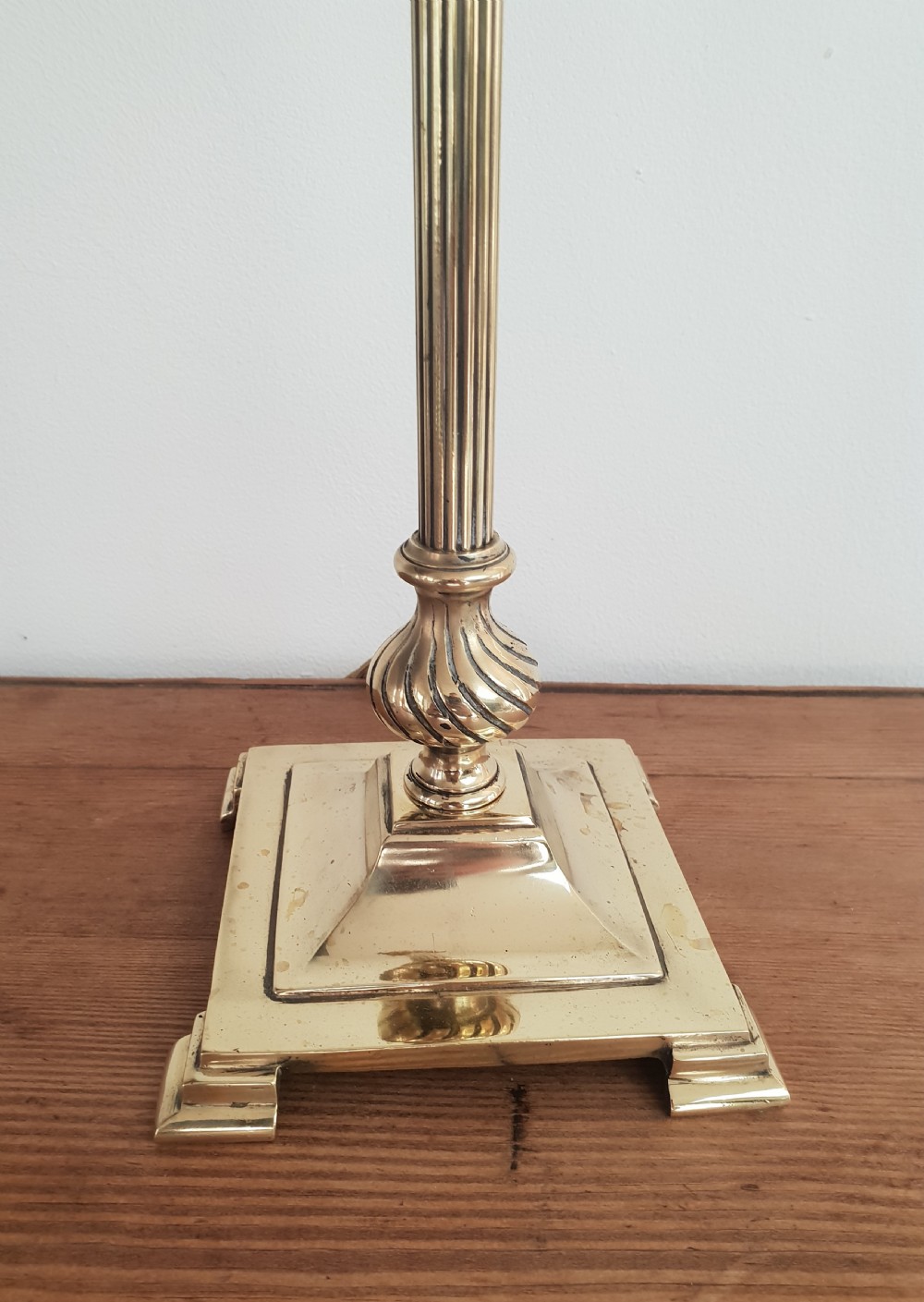 Edwardian Quality Brass Table Lamp Base, Rewired and PAT tested  View II