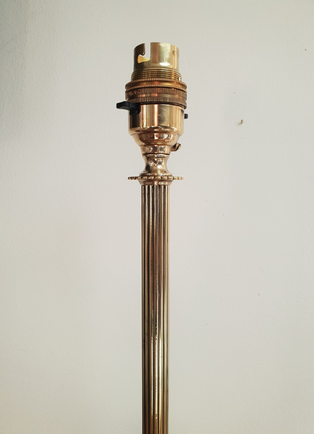 Edwardian Quality Brass Table Lamp Base, Rewired and PAT tested  View VI