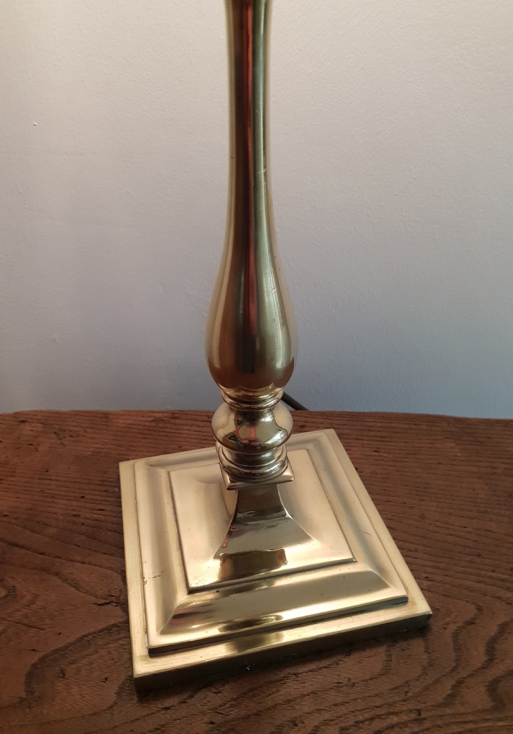 Edwardian Quality Cast Brass Table Lamp Base, Rewired and PAT tested  View II