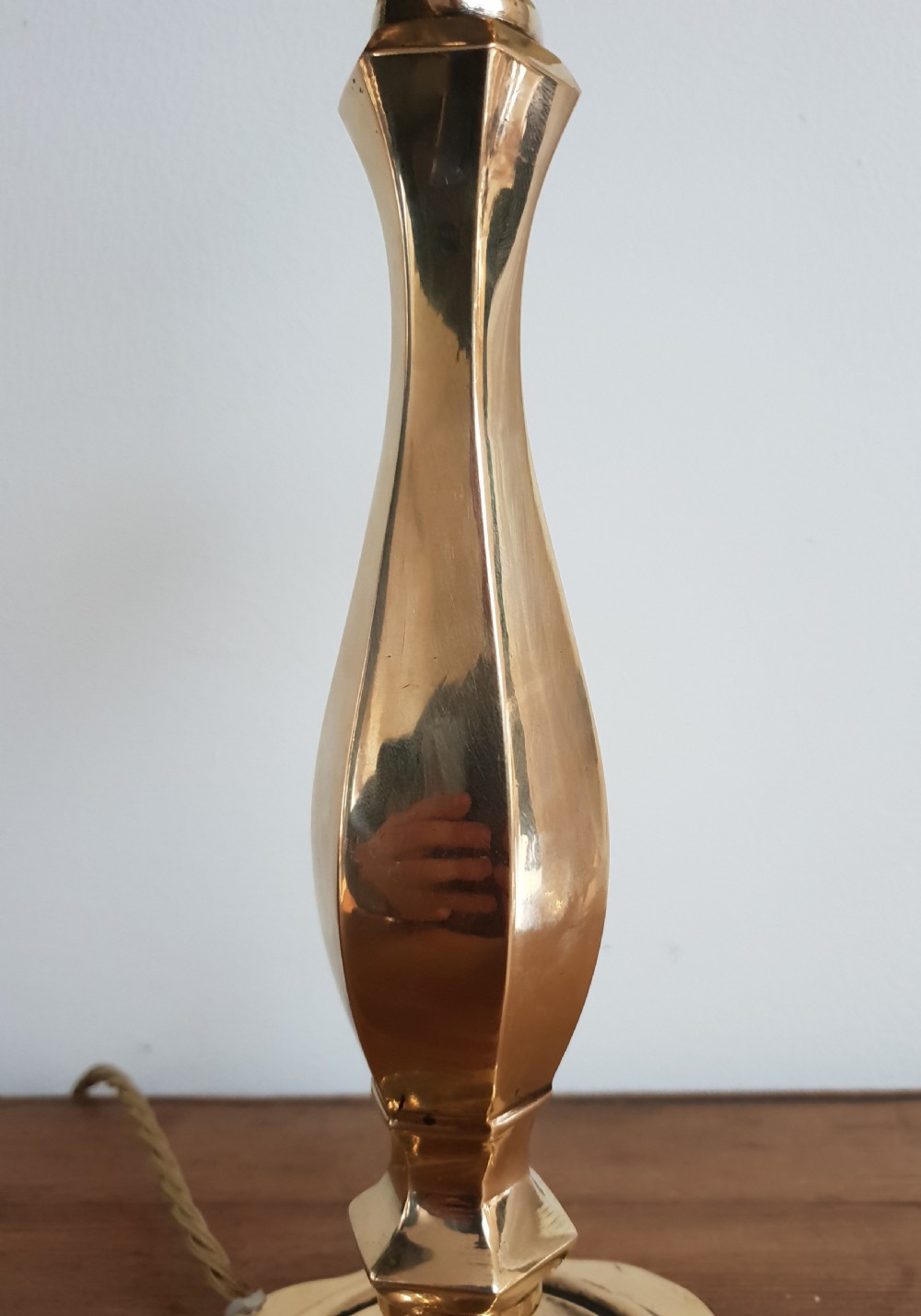 French Cast Brass Table Lamp Base, Rewired and PAT tested  View V