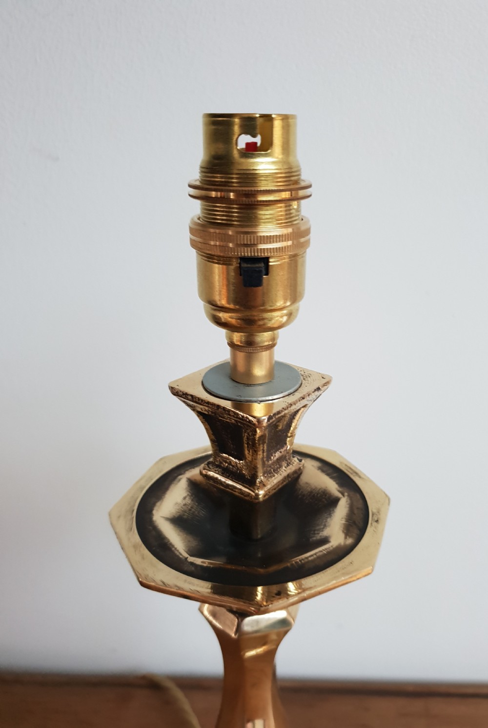 French Cast Brass Table Lamp Base, Rewired and PAT tested  View VI